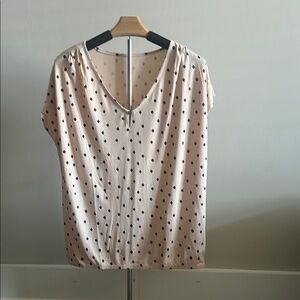 Elegant Beige Polka Dot Blouse